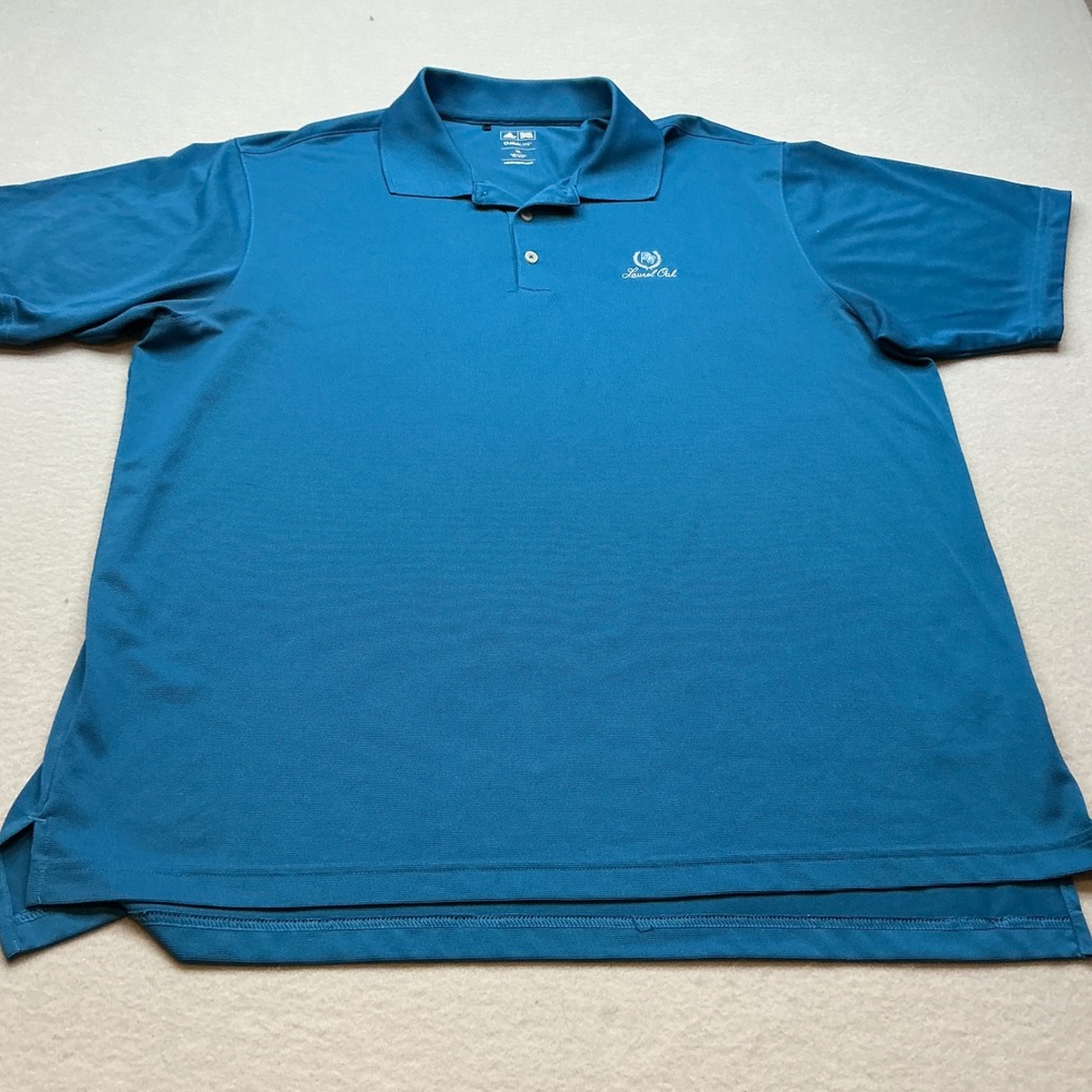 Adidas Laurel Oak Polo Shirt Climalite Blue Short Sleeve Mens XL Golf Casual
